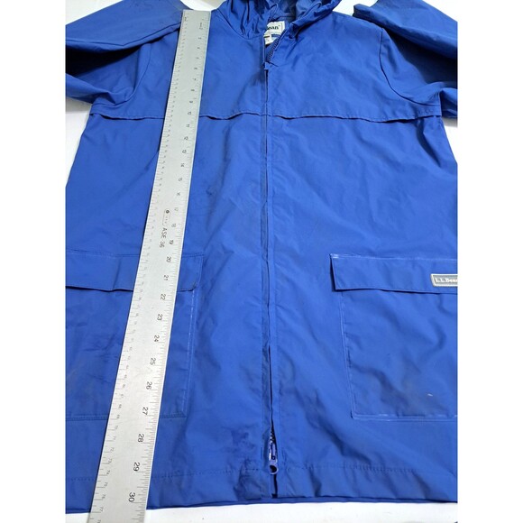 LL Bean PVC Rain Coat Jacket Parka Women's Medium Vintage Blue Waterproof Hooded - Picture 13 of 14